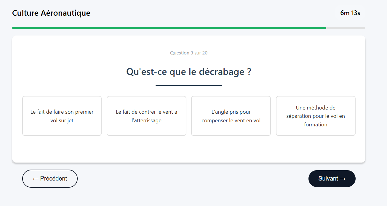 Exemple 2 du QCM de culture aéronautique, présélection EOPN