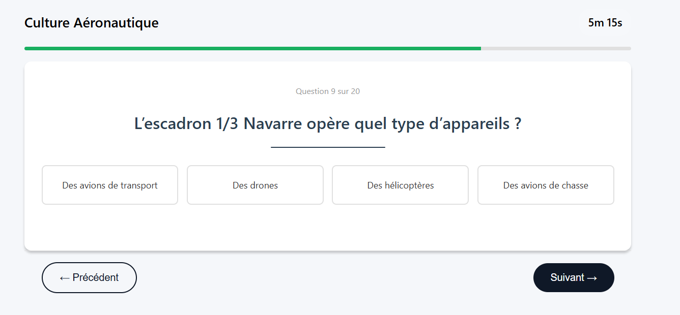 Exemple 3 du QCM de culture aéronautique, présélection EOPN