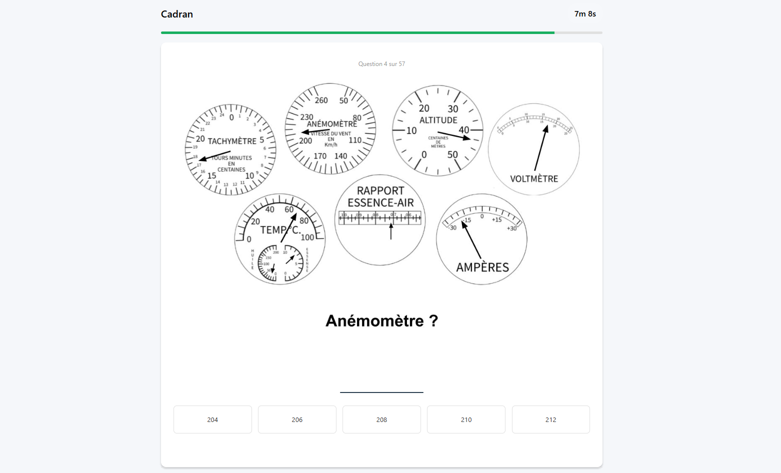 Exemple 2 du test de lecture de cadrans, présélection EOPN